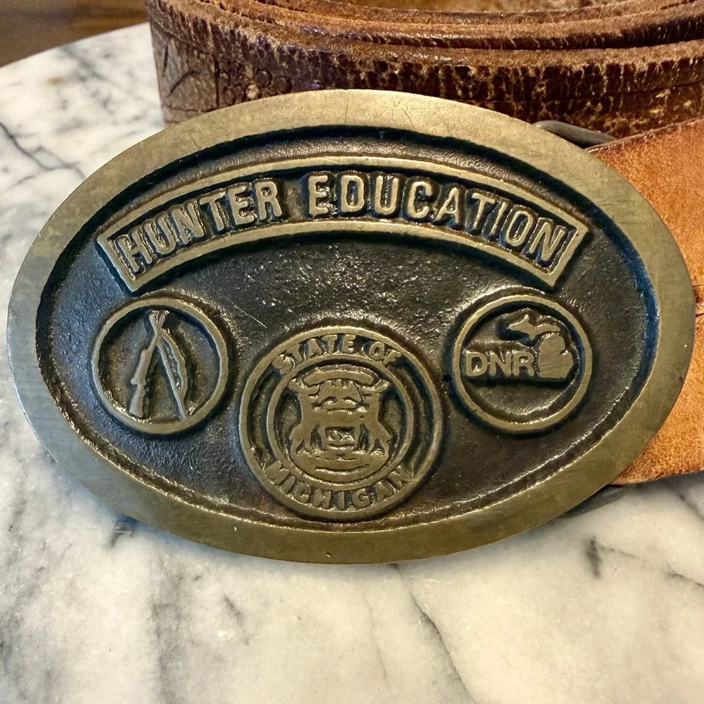 VTG 70s Tooled Leather Western Belt Men 38-44